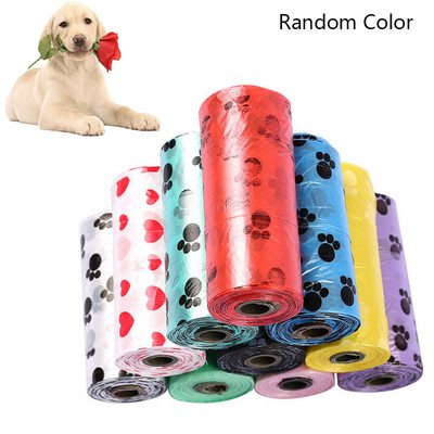 15 Maisiņi/Rullīši noārdāma ķepu apdruka Suņu izkārnījumu maisiņi Mājdzīvnieku atkritumu maisi Suņu kaķu atkritumu maisi Kucēns Ārā Mājas Tīrs Uzpilde Atkritumu maisi