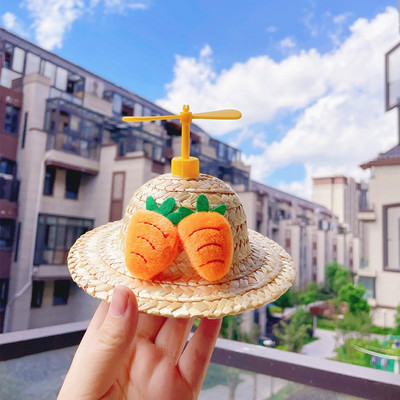 Slatki tkani slamnati šešir Dodatak za kostim za psa, mačku, šešir, proljeće, ljeto, smiješan šešir za sunčanje, krilo vilin konjic, pompon, mače, štene, pokrivalo za glavu