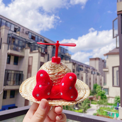 Slatki tkani slamnati šešir Dodatak za kostim za psa, mačku, šešir, proljeće, ljeto, smiješan šešir za sunčanje, krilo vilin konjic, pompon, mače, štene, pokrivalo za glavu