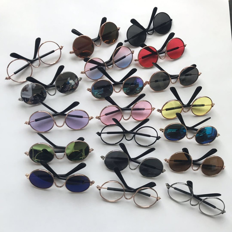 Slatke mačje naočale za kućne ljubimce Šarene vintage okrugle sunčane naočale za mačke Pse Nošenje očiju za refleksiju Naočale Metalni dodaci za fotografije kućnih ljubimaca