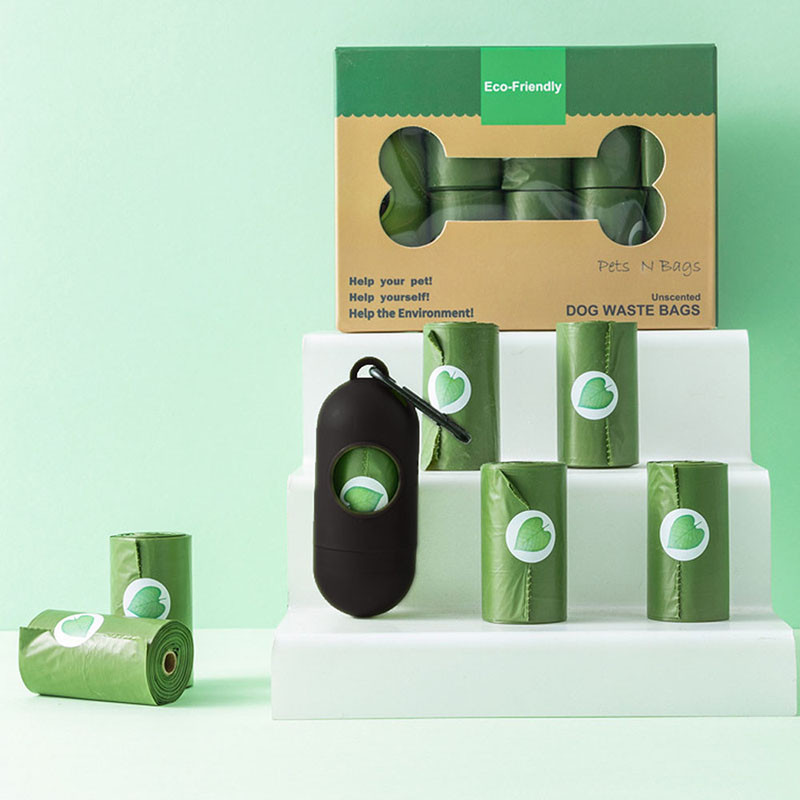 MySudui 20 ruļļu kompostējami suņu izkārnījumu maisiņi ar dozatoru Videi draudzīgi bioloģiski noārdāmi suņu maisiņi atkritumu izkārnījumu maisiņu turētājs Bolsas Perro