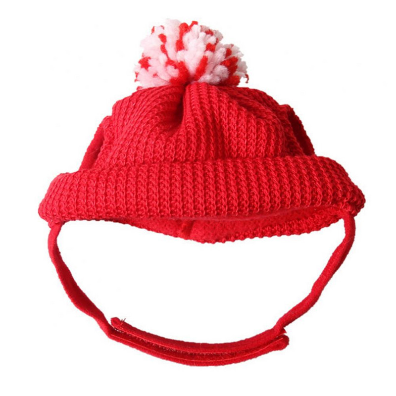 Adīta mājdzīvnieku cepure Ziemassvētku suņu cepure Ziemas siltas suņu cepures suņiem kaķiem Aksesuāri Vilna Franču buldogu cepures suņiem Jaungada cepures