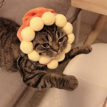 Ντύστε αστείο καπέλο για γάτα Χριστουγεννιάτικα καπέλα για κατοικίδια ζώα Halloween Cosplay Ζεστά καλύμματα κεφαλής για γάτα Teddy αξεσουάρ για κατοικίδια