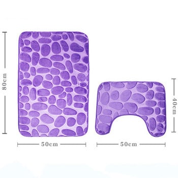 Πλακόστρωτο ανάγλυφο χαλάκι μπάνιου Αντιολισθητικά χαλιά ντους Σετ μοκέτα απορροφητική φλάντζα πόρτας Σετ αξεσουάρ μπάνιου