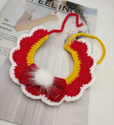 Kućni ljubimci, mačke i psi, ručno heklane vunene pletene ovratnike s prsima