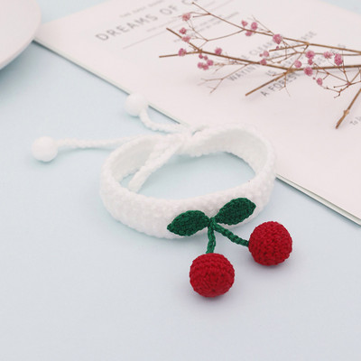 Trešnja ogrlica za mačke Kućni ljubimci Psi Pletena ogrlica s loptom Slatka podesiva kravata Ručna maca Šal Božićni dodaci za kućne ljubimce