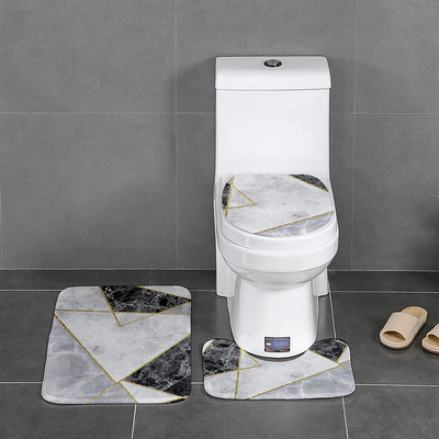 Debele flanelske kupaonske prostirke za kupaonicu WC prostirke Podni tepisi u obliku slova U u kupaonici WC jastučić za noge Protuklizna periva navlaka za poklopac