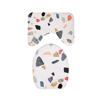 Debele flanelske kupaonske prostirke za kupaonicu WC prostirke Podni tepisi u obliku slova U u kupaonici WC jastučić za noge Protuklizna periva navlaka za poklopac