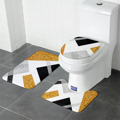 Debele flanelske kupaonske prostirke za kupaonicu WC prostirke Podni tepisi u obliku slova U u kupaonici WC jastučić za noge Protuklizna periva navlaka za poklopac