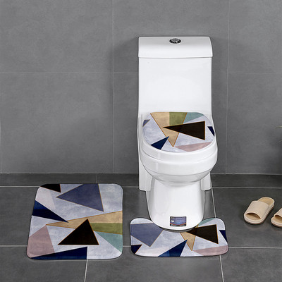 Debele flanelske kupaonske prostirke za kupaonicu WC prostirke Podni tepisi u obliku slova U u kupaonici WC jastučić za noge Protuklizna periva navlaka za poklopac