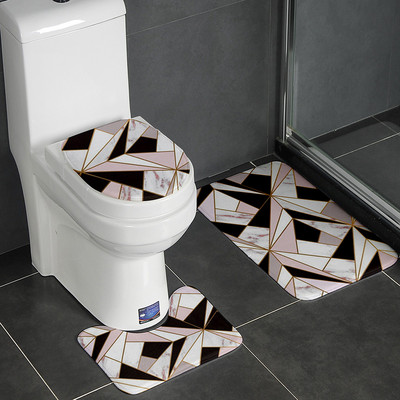 Debele flanelske kupaonske prostirke za kupaonicu WC prostirke Podni tepisi u obliku slova U u kupaonici WC jastučić za noge Protuklizna periva navlaka za poklopac