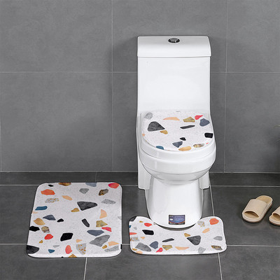 Debele flanelske kupaonske prostirke za kupaonicu WC prostirke Podni tepisi u obliku slova U u kupaonici WC jastučić za noge Protuklizna periva navlaka za poklopac