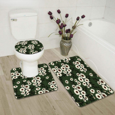 Bohemia Pink Flower 3pcs Set prostirki za kupaonicu Protuklizni tepih Otirač Kupaonska navlaka Otirač za WC školjku Kupaonska prostirka Pribor za WC