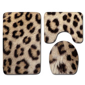 Leopard print, životinjski tigar print, trodijelni neklizajući Zebra WC pokrivač, kupaonski tepih, podna prostirka, kupaonski ukras