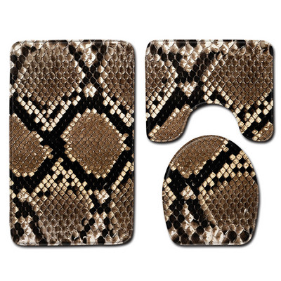 Leopard print, životinjski tigar print, trodijelni neklizajući Zebra WC pokrivač, kupaonski tepih, podna prostirka, kupaonski ukras