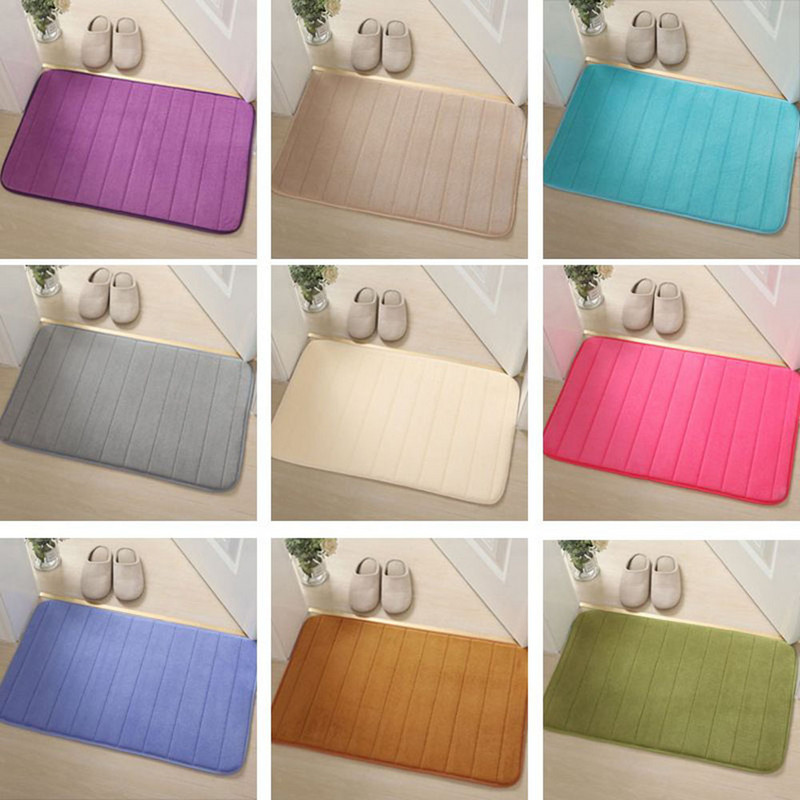 1PC Neklizajuća upijajuća kupaonska prostirka 40*60cm Kućna kupaonska prostirka od koraljnog flisa Kupaonski tepih Perivi tepih Pod WC-a Kupaonski tepih