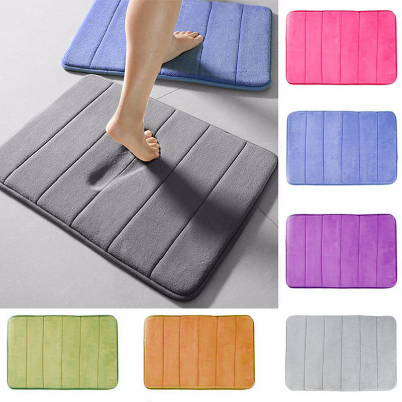 1PC Neklizajuća upijajuća kupaonska prostirka 40*60cm Kućna kupaonska prostirka od koraljnog flisa Kupaonski tepih Perivi tepih Pod WC-a Kupaonski tepih