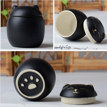 Urn for Pet Ashes-Cat Shape Memorial Urns-Cremation Urns-Χειροποίητα μαύρα διακοσμητικά δοχεία για κηδεία,δοχείο γάτας,δοχείο σκύλου