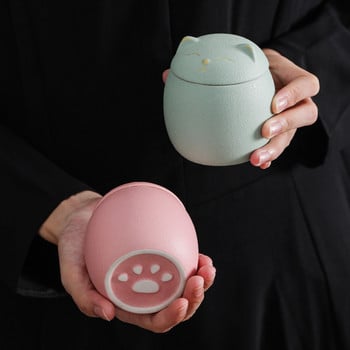 Urn for Pet Ashes-Cat Shape Memorial Urns-Cremation Urns-Χειροποίητα μαύρα διακοσμητικά δοχεία για κηδεία,δοχείο γάτας,δοχείο σκύλου