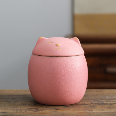 Urna mājdzīvnieku pelniem - kaķa formas piemiņas kremācijas urnas - ar rokām darinātas melnas dekoratīvas urnas bērēm, kaķu urna, suņu urna