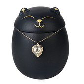 Vienmēr atcerieties klasisko suvenīru mājdzīvnieku kaķu suņu keramikas pelnu bēru urnu (4,7"*4,3"/mazāk nekā 70 mārciņas/melns kaķis)