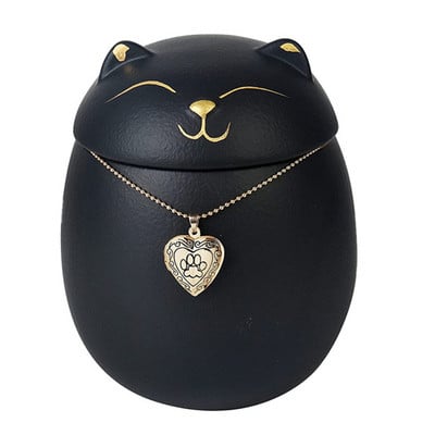 Vienmēr atcerieties klasisko suvenīru mājdzīvnieku kaķu suņu keramikas pelnu bēru urnu (4,7"*4,3"/mazāk nekā 70 mārciņas/melns kaķis)