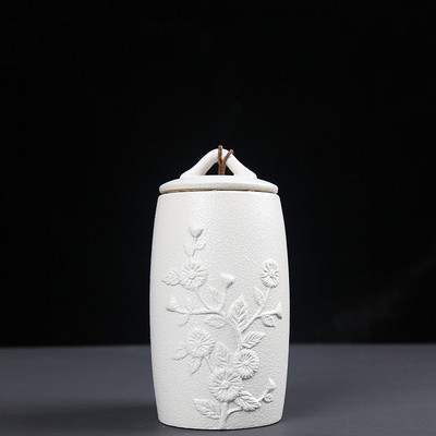 Crno-bijela posuda za pogrebni pepeo Urna za kremiranje ljudi Držač pepela za kućne ljubimce Keramičke urne za pepeo za uspomene Posuda za pohranjivanje kovčega