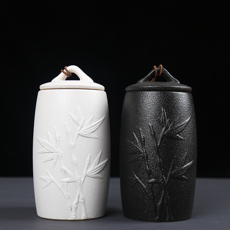 Crno-bijela posuda za pogrebni pepeo Urna za kremiranje ljudi Držač pepela za kućne ljubimce Keramičke urne za pepeo za uspomene Posuda za pohranjivanje kovčega