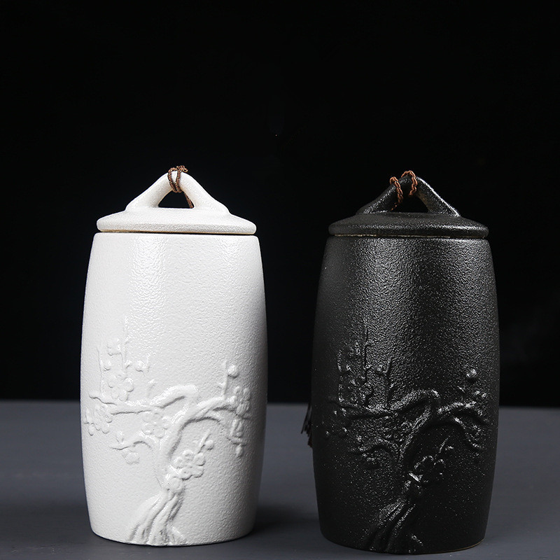 Crno-bijela posuda za pogrebni pepeo Urna za kremiranje ljudi Držač pepela za kućne ljubimce Keramičke urne za pepeo za uspomene Posuda za pohranjivanje kovčega