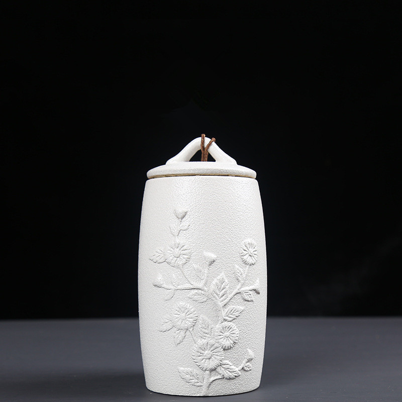 Crno-bijela posuda za pogrebni pepeo Urna za kremiranje ljudi Držač pepela za kućne ljubimce Keramičke urne za pepeo za uspomene Posuda za pohranjivanje kovčega