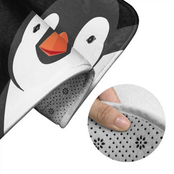 Симпатичен пингвин 3D постелка за баня Комплект от три части Килим Водоустойчиви килими за баня Покривало за тоалетна седалка Подложка за под Декорация на баня