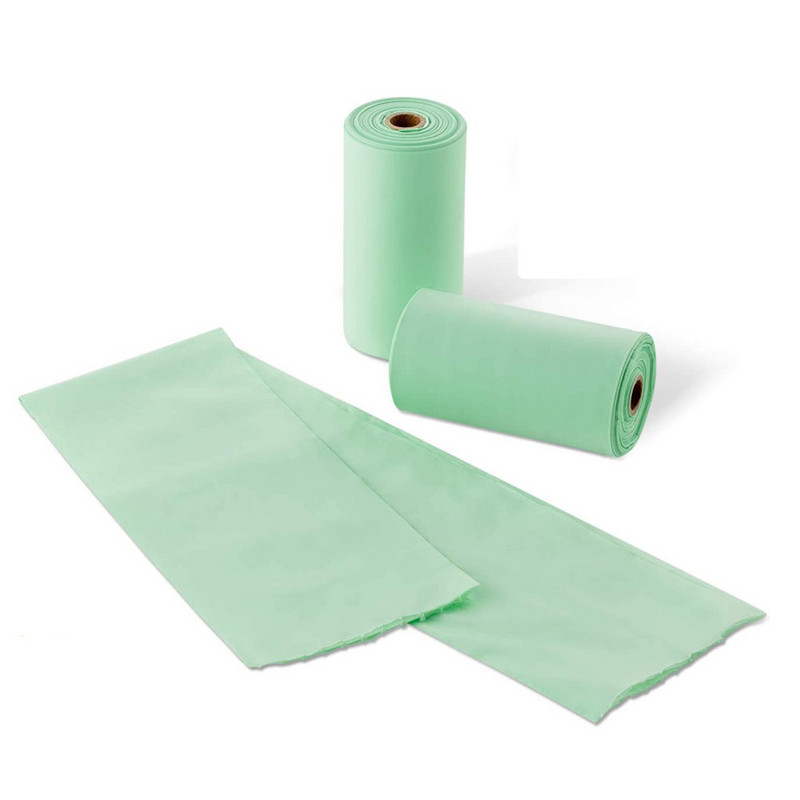 24/8 rullīšu kukurūzas ciete PLA bioloģiski noārdāms mājdzīvnieku atkritumu maiss, kompostējams vestes stils kaķis suns kakas atkritumu maisi āra mājdzīvnieku nēsātāju rīks