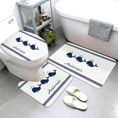 tumši zilas jūras sērijas vannas istabas paklāji un paklājiņi vannas istabas paklāji trīsdaļīgs vannasistabas izstrādājumu komplekts vannas istabas paklājus var pielāgot