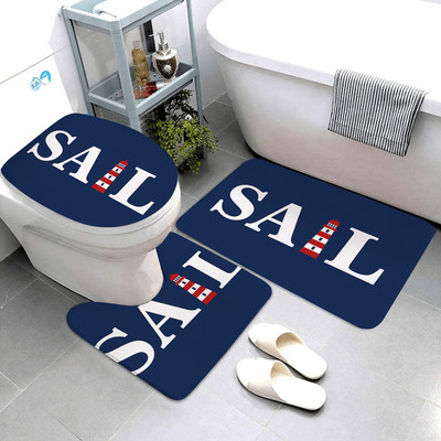 tumši zilas jūras sērijas vannas istabas paklāji un paklājiņi vannas istabas paklāji trīsdaļīgs vannasistabas izstrādājumu komplekts vannas istabas paklājus var pielāgot