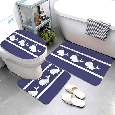 tumši zilas jūras sērijas vannas istabas paklāji un paklājiņi vannas istabas paklāji trīsdaļīgs vannasistabas izstrādājumu komplekts vannas istabas paklājus var pielāgot