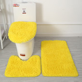3 kom/set Jednobojni set prostirki za kupaonicu Fluffy Hairs Kupaonski tepisi Moderni pokrivač poklopca za WC školjku Komplet tepiha Pravokutnik 50*80 50*40 45*50 cm