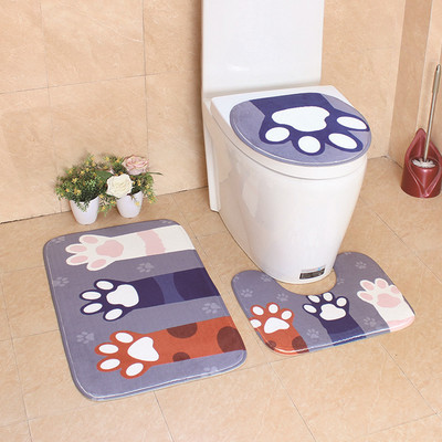 Zeegle 3Gb vannas istabas vannas paklājiņš Cartoon dušas paklāju uzsūcošs paklājiņš tualetes vākam, pārsegs kāju paliktnis Neslīdošs vannas istabas paklājs