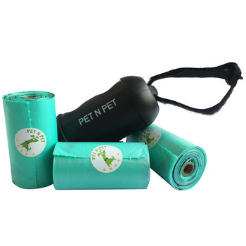 Pet N PET торбички за изпражнения Благоприятни за земята 3 ролки 15 микрона с 1 дозатор за изпражнения Dog Pooper Scooper Няколко цвята по избор