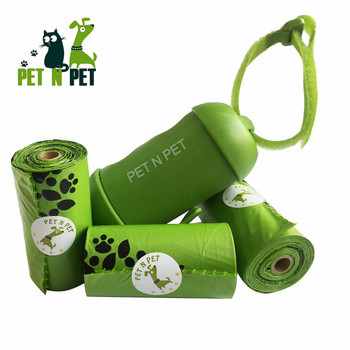 Pet N PET торбички за изпражнения Благоприятни за земята 3 ролки 15 микрона с 1 дозатор за изпражнения Dog Pooper Scooper Няколко цвята по избор