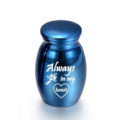 Always in My Heart Male kremacijske urne za pepeo za spomen na ljude/kućne ljubimce Držač pepela od aluminijske legure Srebrna/Crna/Plava/Ružičasta