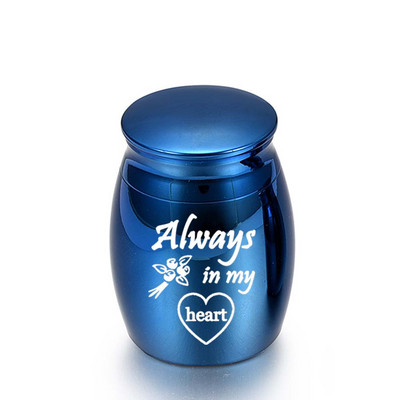 Always in My Heart Male kremacijske urne za pepeo za spomen na ljude/kućne ljubimce Držač pepela od aluminijske legure Srebrna/Crna/Plava/Ružičasta