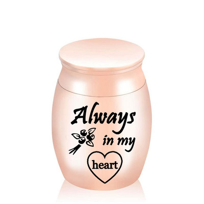 Always in My Heart Male kremacijske urne za pepeo za spomen na ljude/kućne ljubimce Držač pepela od aluminijske legure Srebrna/Crna/Plava/Ružičasta