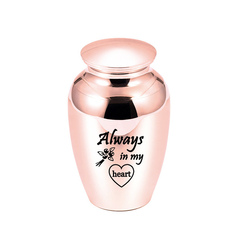 Always in My Heart Male kremacijske urne za pepeo za spomen na ljude/kućne ljubimce Držač pepela od aluminijske legure Srebrna/Crna/Plava/Ružičasta