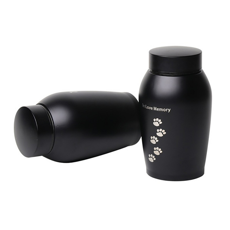 Nerūsējošā tērauda urnas Mājdzīvnieki Suņi Kaķi Putni Peles Kremēšana Pelni Urna Piemiņas zārks Kolumbārijs Mājdzīvnieku piemiņas vietas Melns/zelts