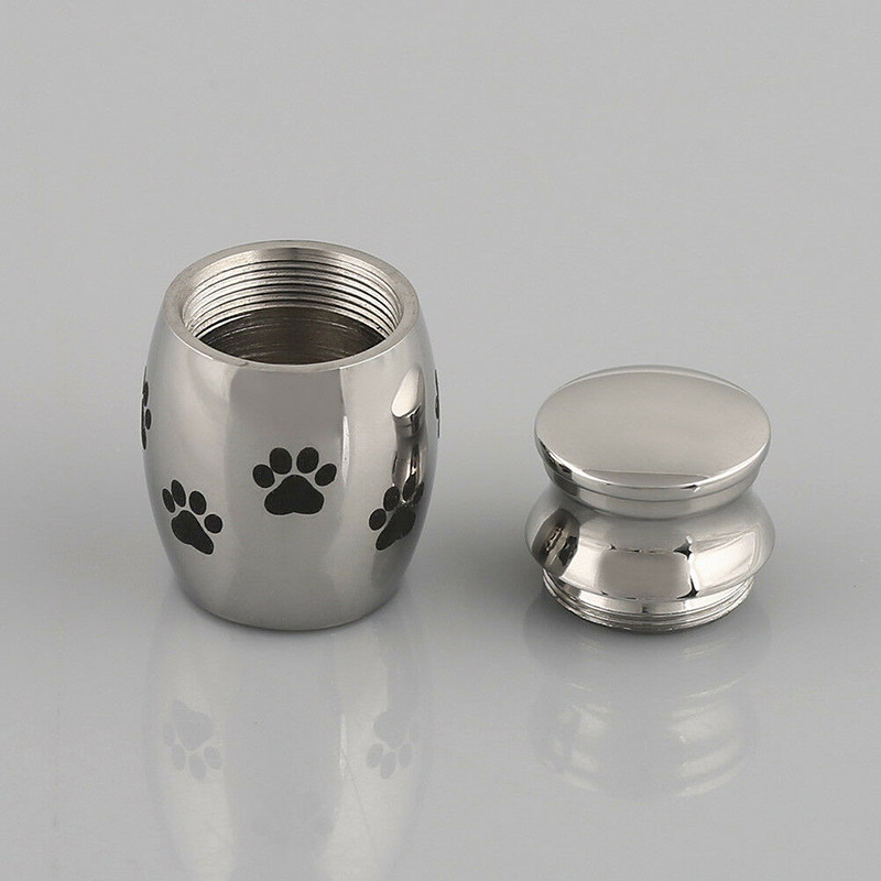 Nerūsējošā tērauda mini urna mājdzīvnieks kaķis suns ķepa sirds kremēšana urna suns mājdzīvnieku skapītis bēru zārks mājdzīvnieku piemiņas zīmes Noderīgi