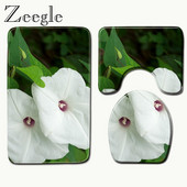 Zeegle Flowers Drukāts vannas istabas grīdas paklājs Mikrošķiedras paklājs, neslīdošs dušas paklājiņš, mazgājams vannas paklājiņš, ātri žūstošs tualetes paklājs