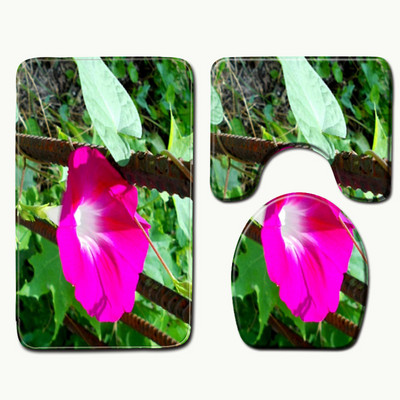 Zeegle Flowers Drukāts vannas istabas grīdas paklājs Mikrošķiedras paklājs, neslīdošs dušas paklājiņš, mazgājams vannas paklājiņš, ātri žūstošs tualetes paklājs