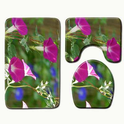 Zeegle Flowers Drukāts vannas istabas grīdas paklājs Mikrošķiedras paklājs, neslīdošs dušas paklājiņš, mazgājams vannas paklājiņš, ātri žūstošs tualetes paklājs