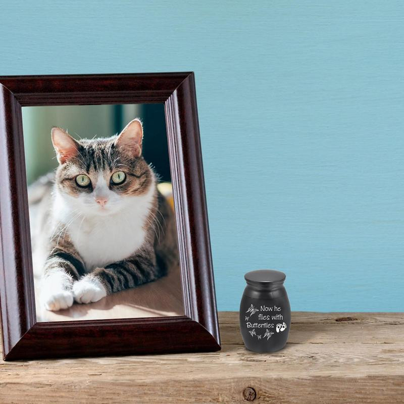 Mini urnas no nerūsējošā tērauda Maza urna mājdzīvnieku pelniem Piemiņas metāla piemiņas piemiņas urnas Kremācijas urnas suņiem un kaķiem Pelnu turētājs