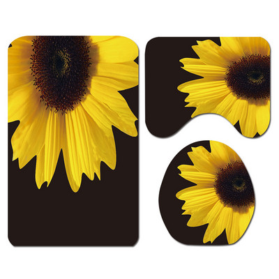 3Pcs/Set Cvjetne prostirke za kupaonicu Tepisi za kupaonicu u obliku slova U Set toaletnih prostirki za noge Upijajuće prostirke za kupaonicu